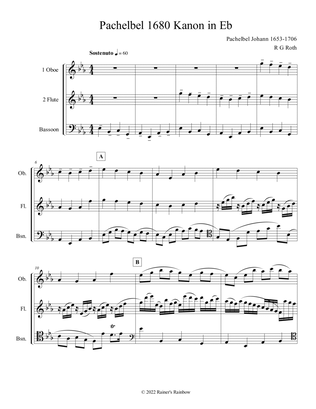 Pachelbel Canon in Eb Double Reed Trio