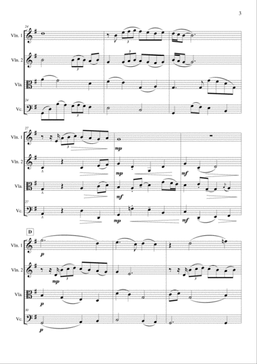The Wind Beneath My Wings String Quartet scores gallery preview page 4
