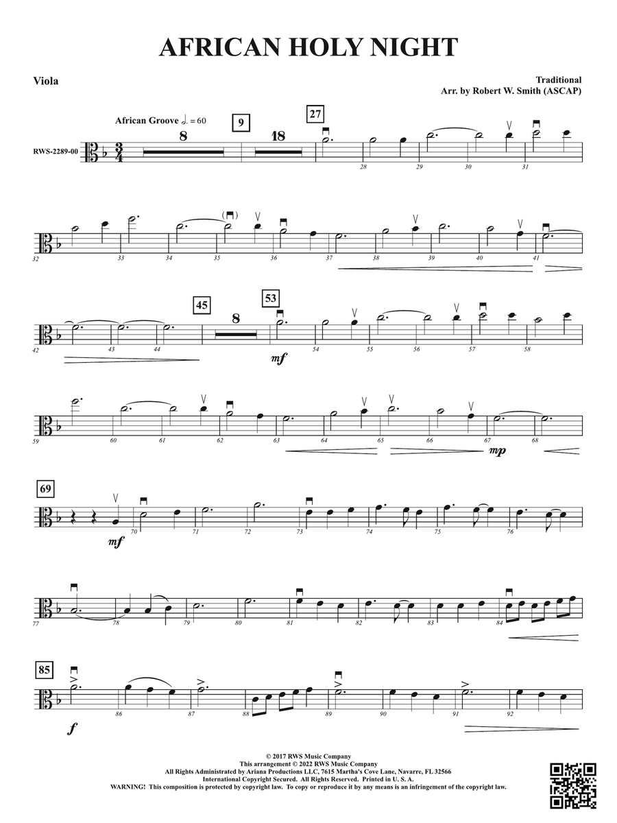 African Holy Night: Viola Viola scores gallery preview page 1