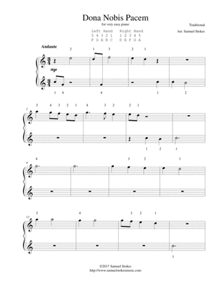 Dona Nobis Pacem (Give Us Peace) - for very easy piano