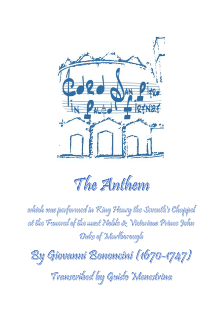 Giovanni Bononcini - Anthem (for the Funeral of John Duke of Marlborough) 4-Part scores gallery preview page 1