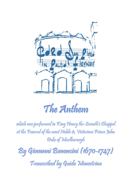 Giovanni Bononcini - Anthem (for the Funeral of John Duke of Marlborough) 4-Part - Digital Sheet Music