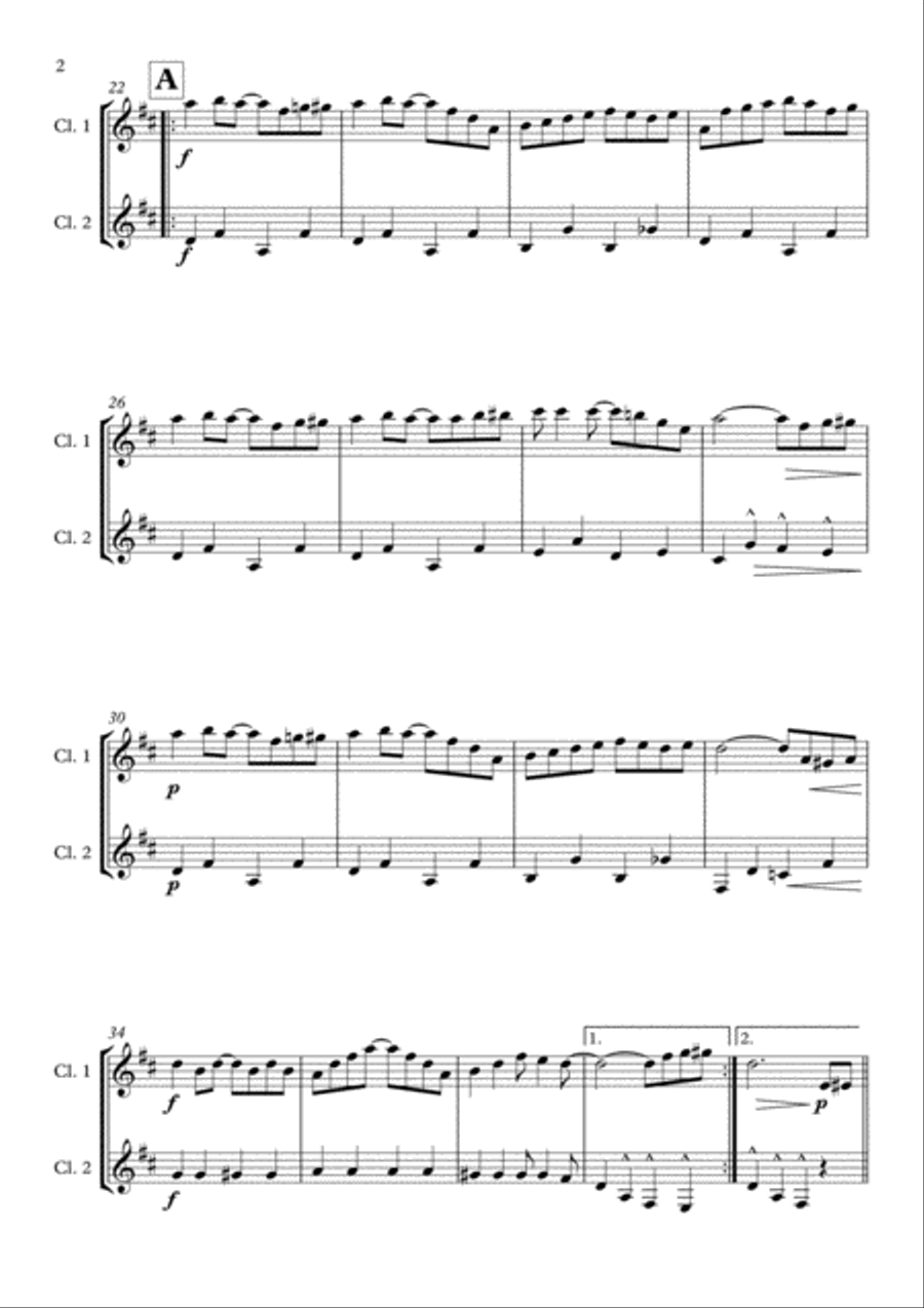 The Entertainer arranged for Clarinet Duet Clarinet Duet scores gallery preview page 4