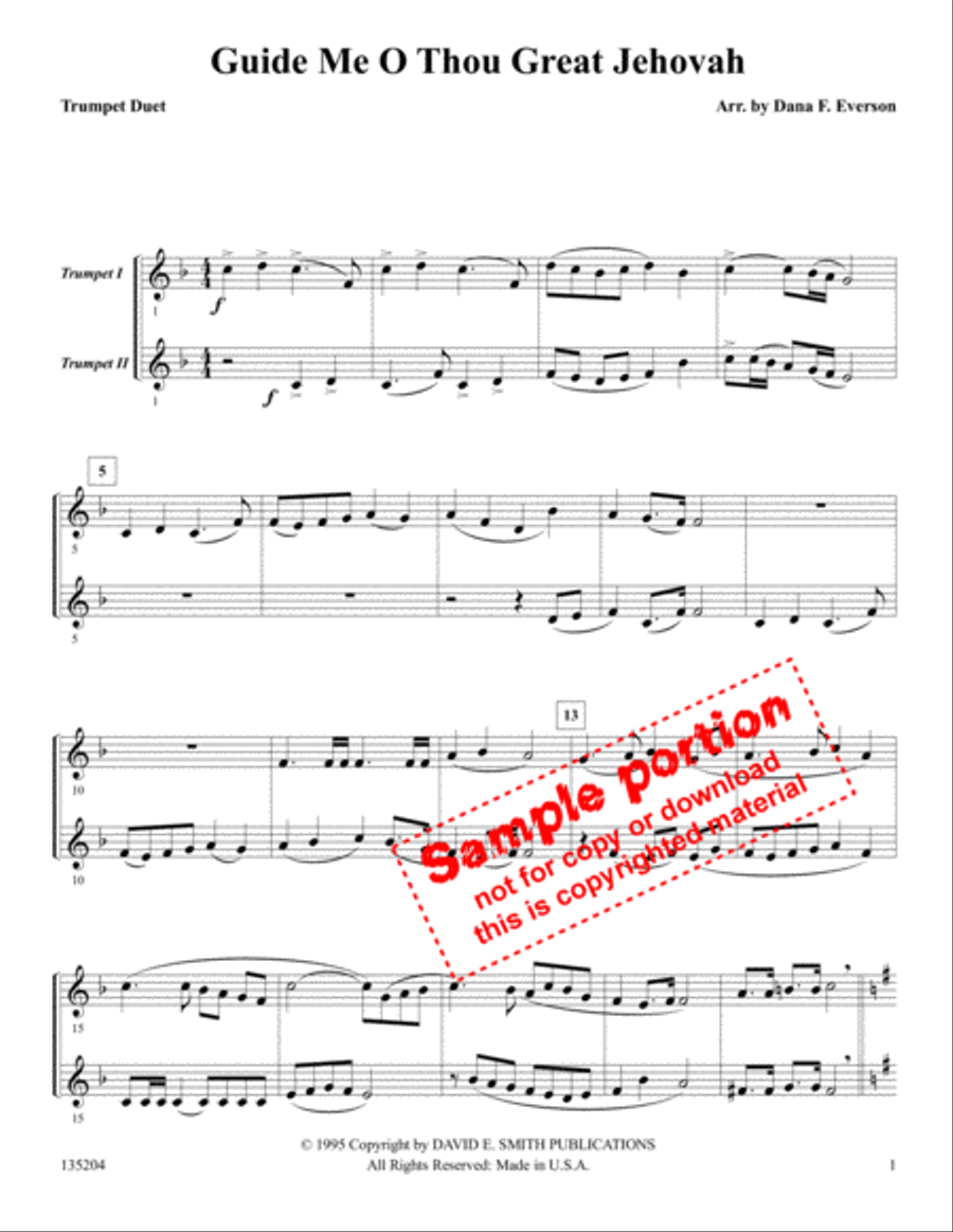 Guide Me, O Thou Great Jehovah Brass Duet scores gallery preview page 2
