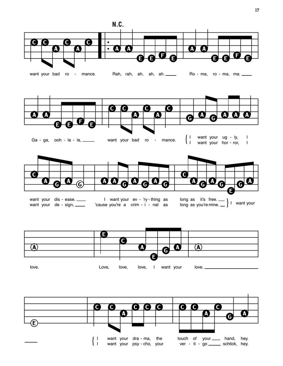 Bad Romance Electronic Keyboard scores gallery preview page 2