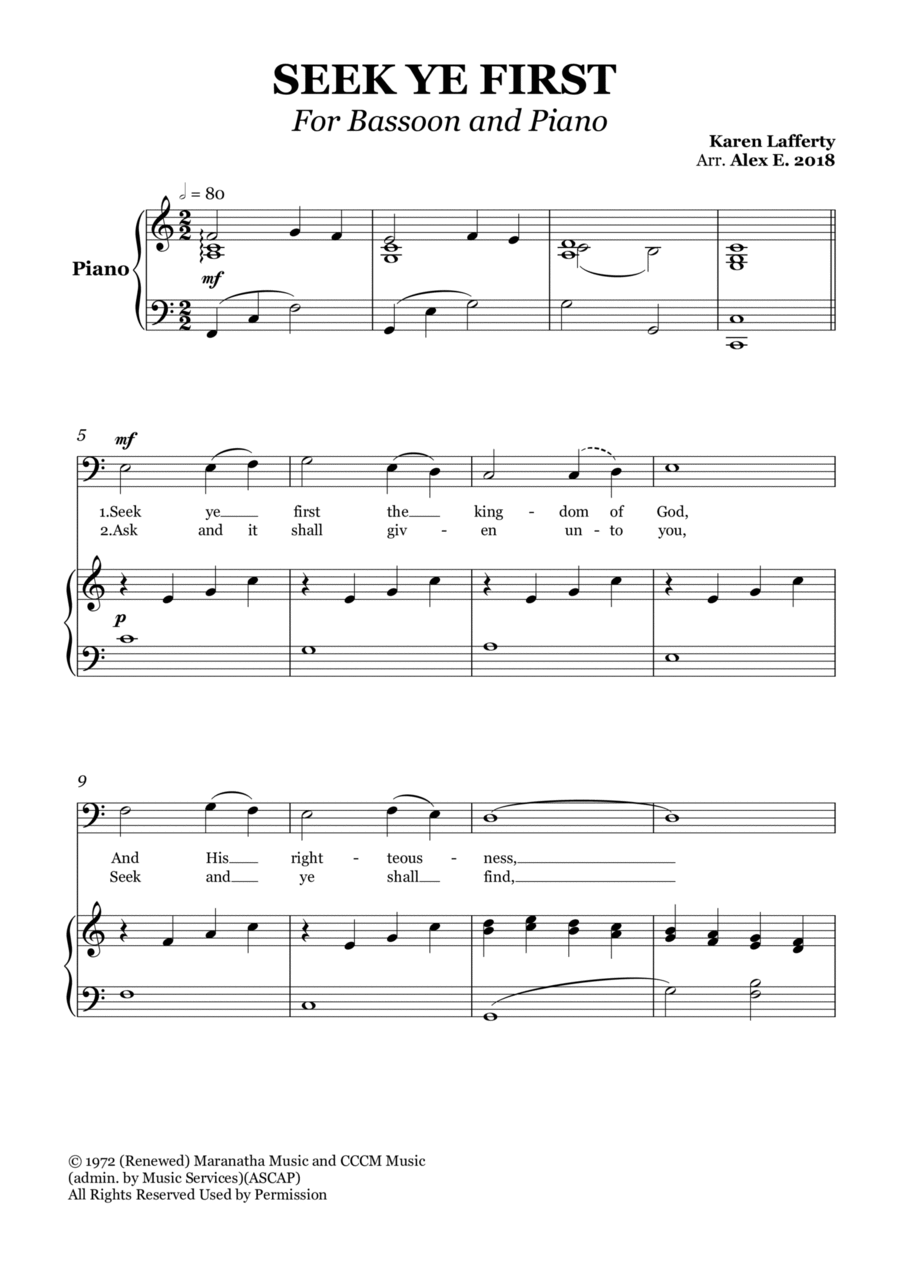 Seek Ye First Chamber Music scores gallery preview page 1
