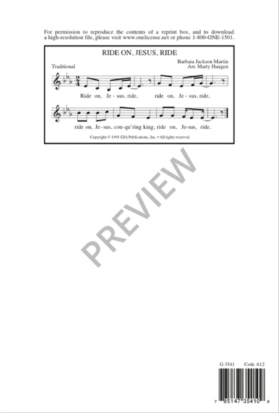 Ride On, Jesus, Ride 4-Part scores gallery preview page 12