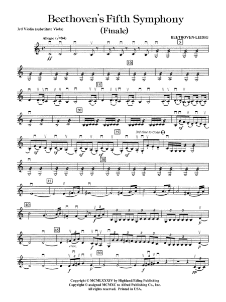 Beethoven's 5th Symphony, Finale: 3rd Violin (Viola [TC])