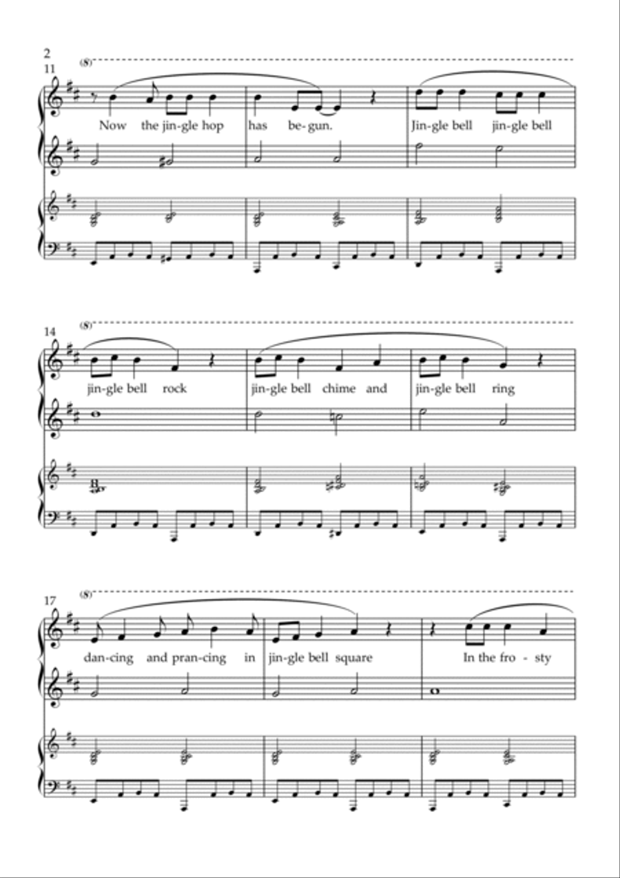 Jingle Bells Rock, The Easy Piano scores gallery preview page 2