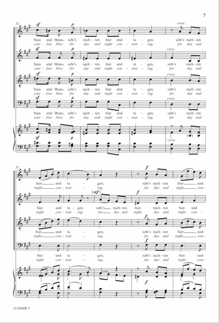 Two Mendelssohn Part Songs: 1. Im Walde 2. Jaglied 4-Part scores gallery preview page 8