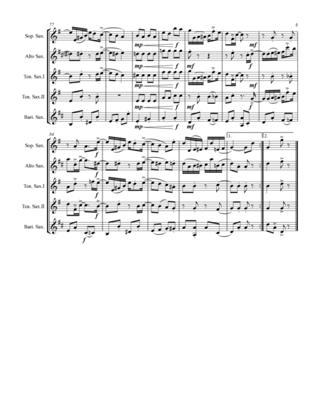 Joplin - “Something Doing” (for Saxophone Quintet SATTB) image number null