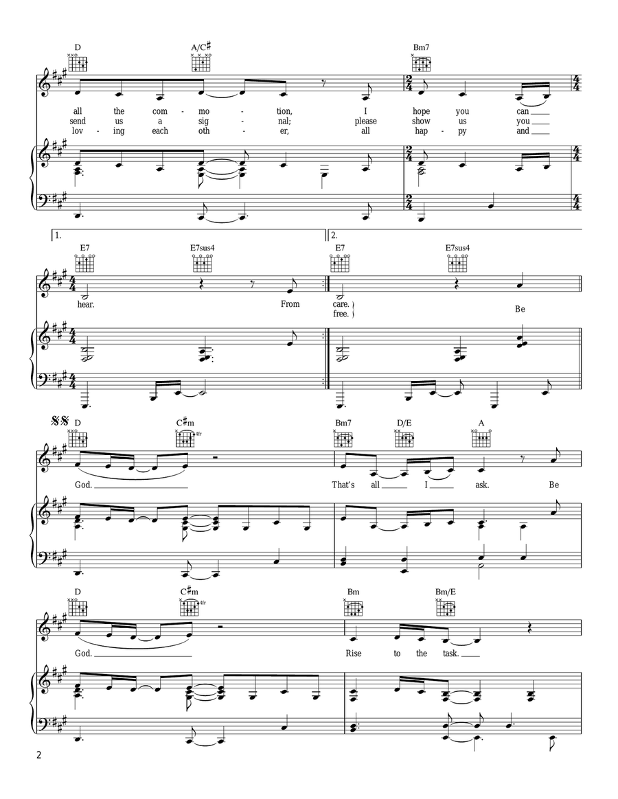 Be God Piano, Vocal, Guitar scores gallery preview page 2
