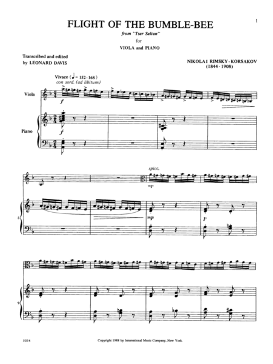 The Flight Of The Bumble Bee Piano Accompaniment scores gallery preview page 2