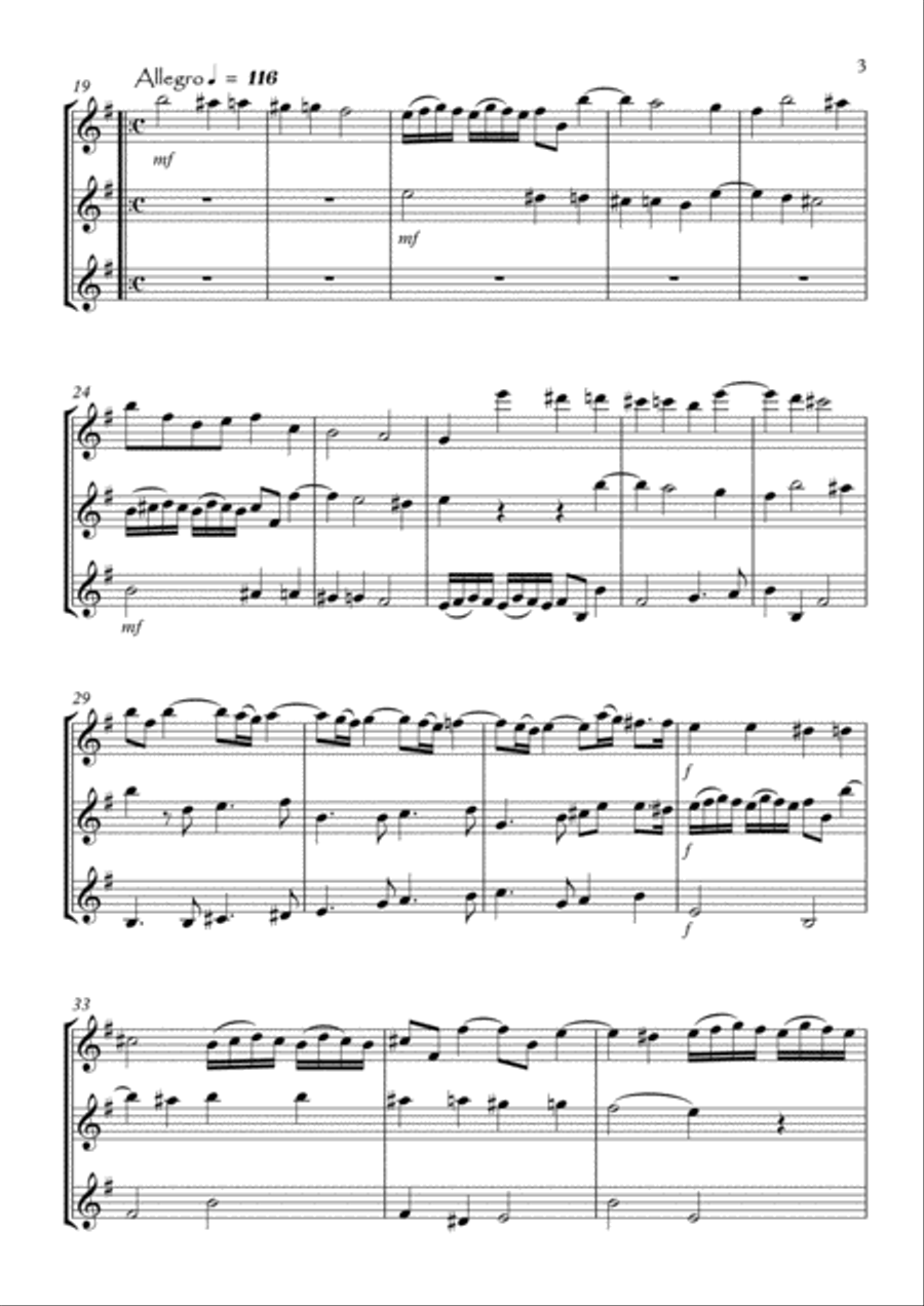 Sonata No.11 Woodwind Trio scores gallery preview page 3