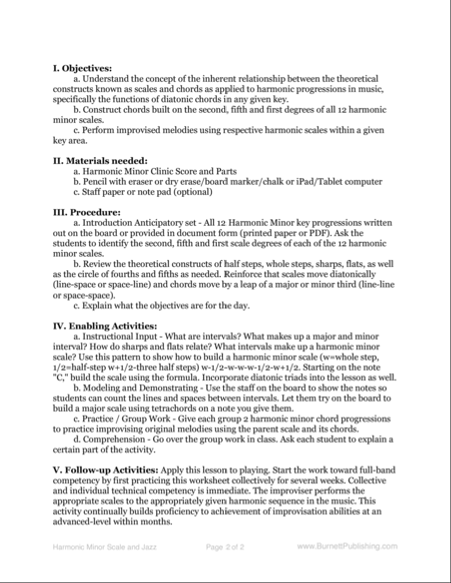 Harmonic Minor Scale and Jazz - Applying jazz theory to the ii-V-i progression in any minor key Jazz Ensemble scores gallery preview page 2