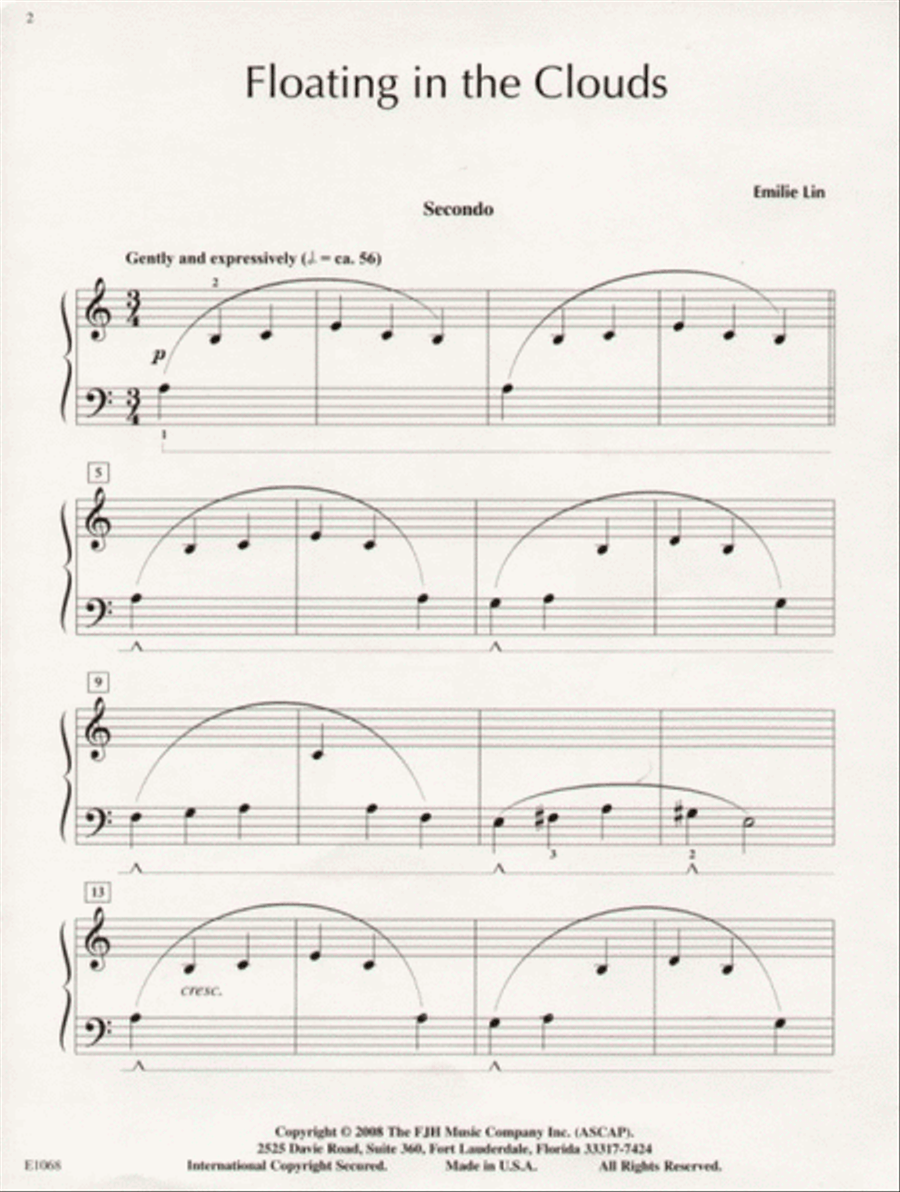 Floating in the Clouds Easy Piano scores gallery preview page 3