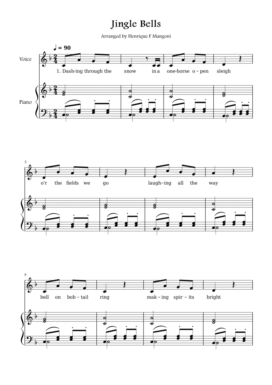Jingle Bells Voice scores gallery preview page 1