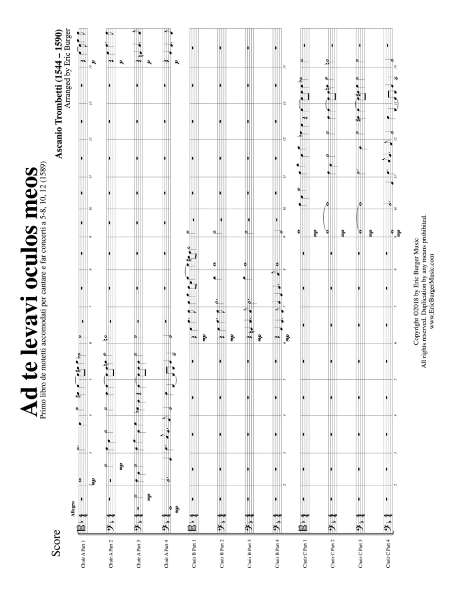 Ad te levavi oculos meos for Trombone or Low Brass Duodectet (12 Part Ensemble) image number null