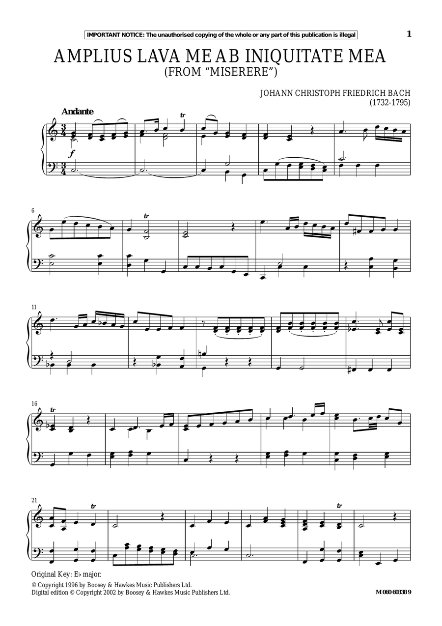 Amplius Lava Me Ab Iniquitate Mea (from Miserere) Piano, Vocal scores gallery preview page 1
