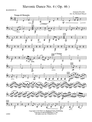 Slavonic Dance No. 4 (Op. 46): 2nd Bassoon
