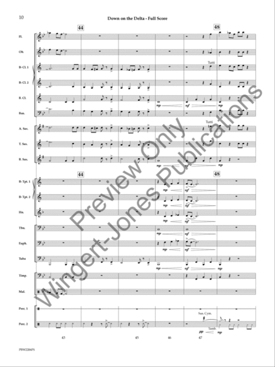 Down on the Delta Concert Band scores gallery preview page 11