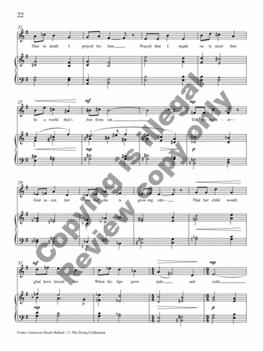 American Death Ballads (Piano/Vocal Score) High Voice scores gallery preview page 36