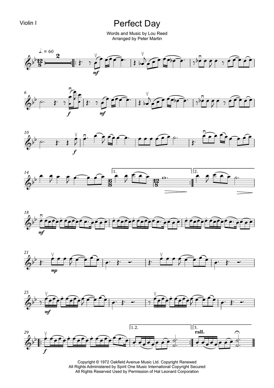Perfect Day String Quartet scores gallery preview page 3