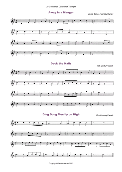 20 Favourite Christmas Carols for solo Trumpet and Piano image number null
