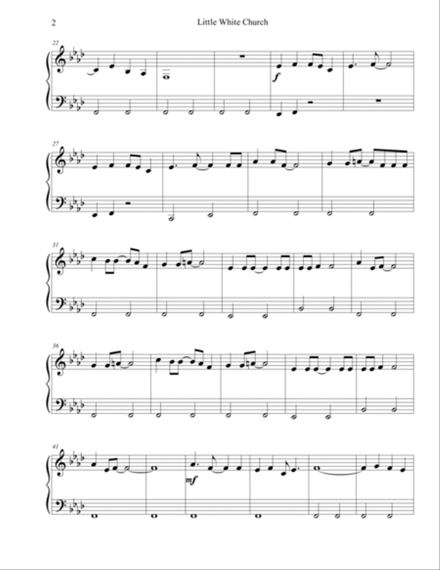 Little White Church Little White Church Easy Piano scores gallery preview page 2