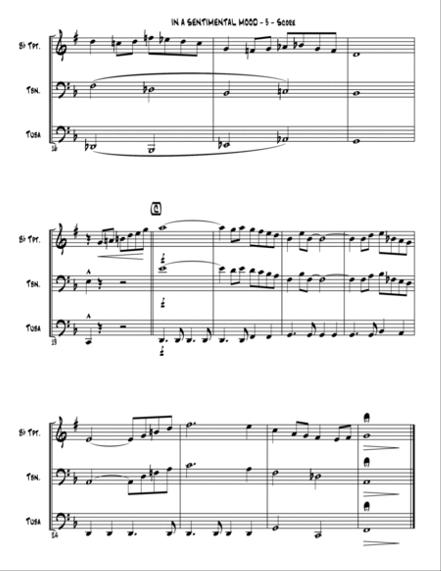 In A Sentimental Mood Brass Ensemble scores gallery preview page 4