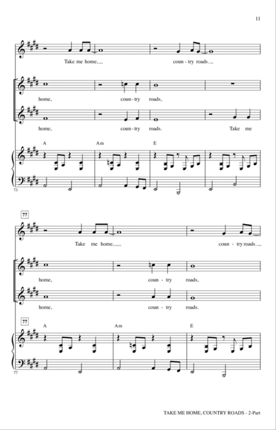 Take Me Home, Country Roads (arr. Roger Emerson) 2-Part scores gallery preview page 9