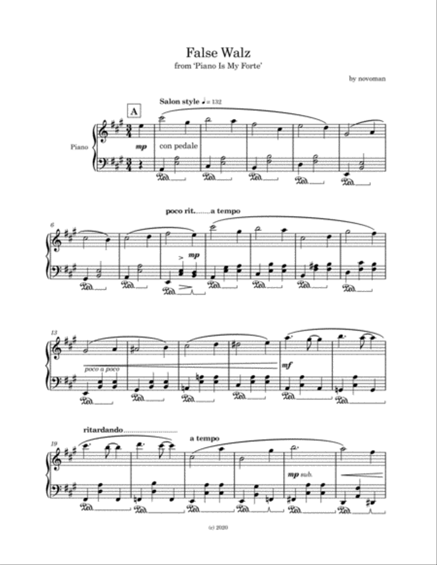 False Waltz Piano Solo scores gallery preview page 2