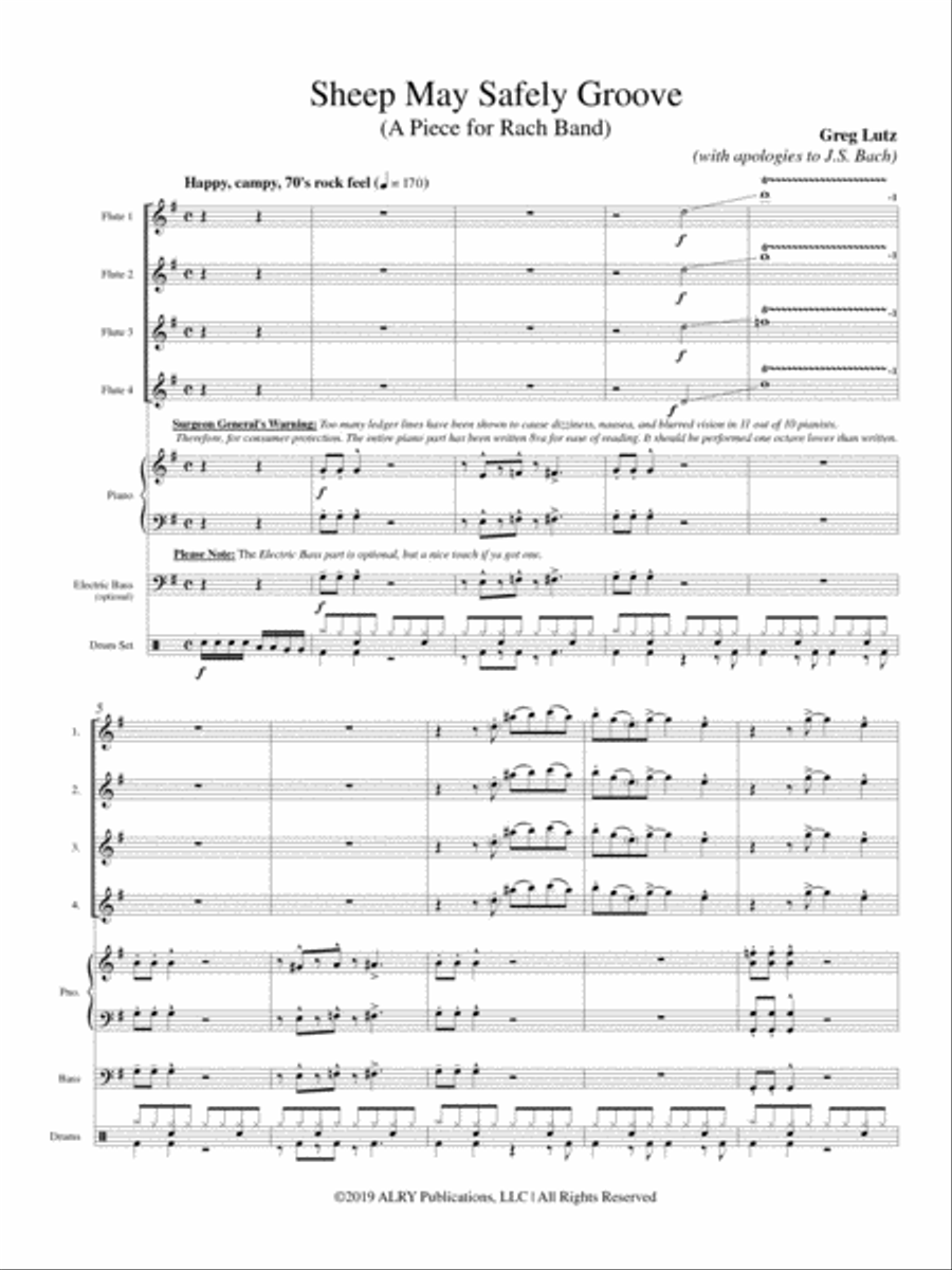 Sheep May Safely Groove for Flute Choir Flute Choir scores gallery preview page 2