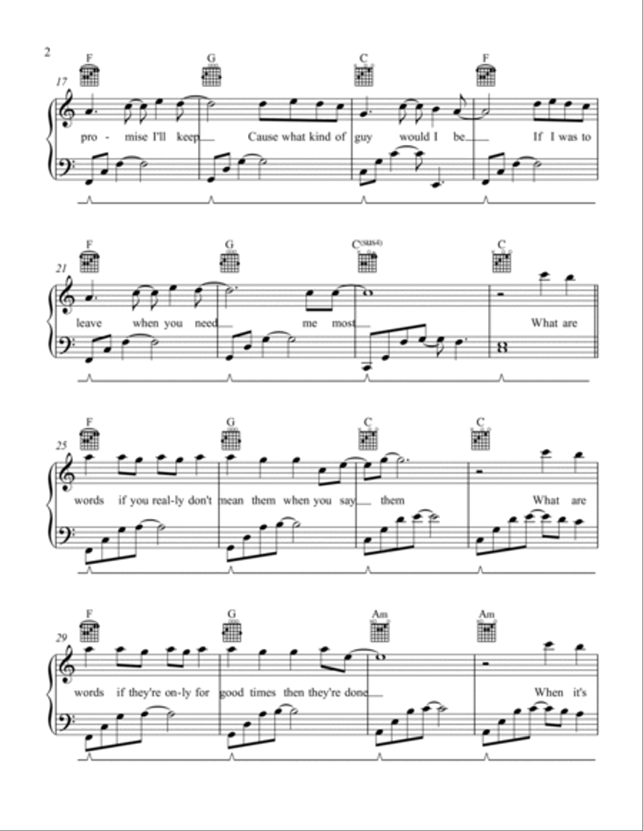 What Are Words Piano Solo scores gallery preview page 2