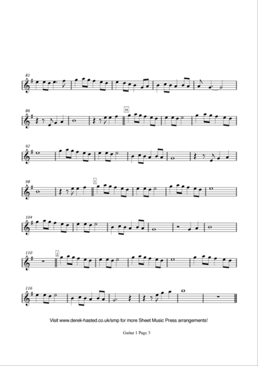 A Spaceman Came Travelling Guitar Ensemble scores gallery preview page 5