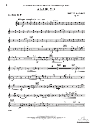 Alarums, Op. 27: 1st F Horn
