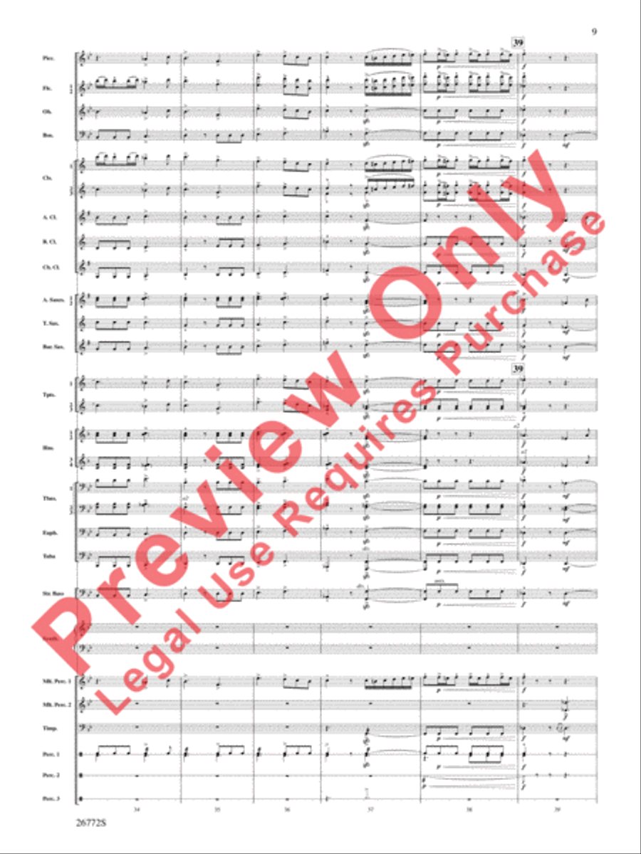 March: The Lion's Gate (Movement 1 from Sea to Sky) Concert Band scores gallery preview page 10