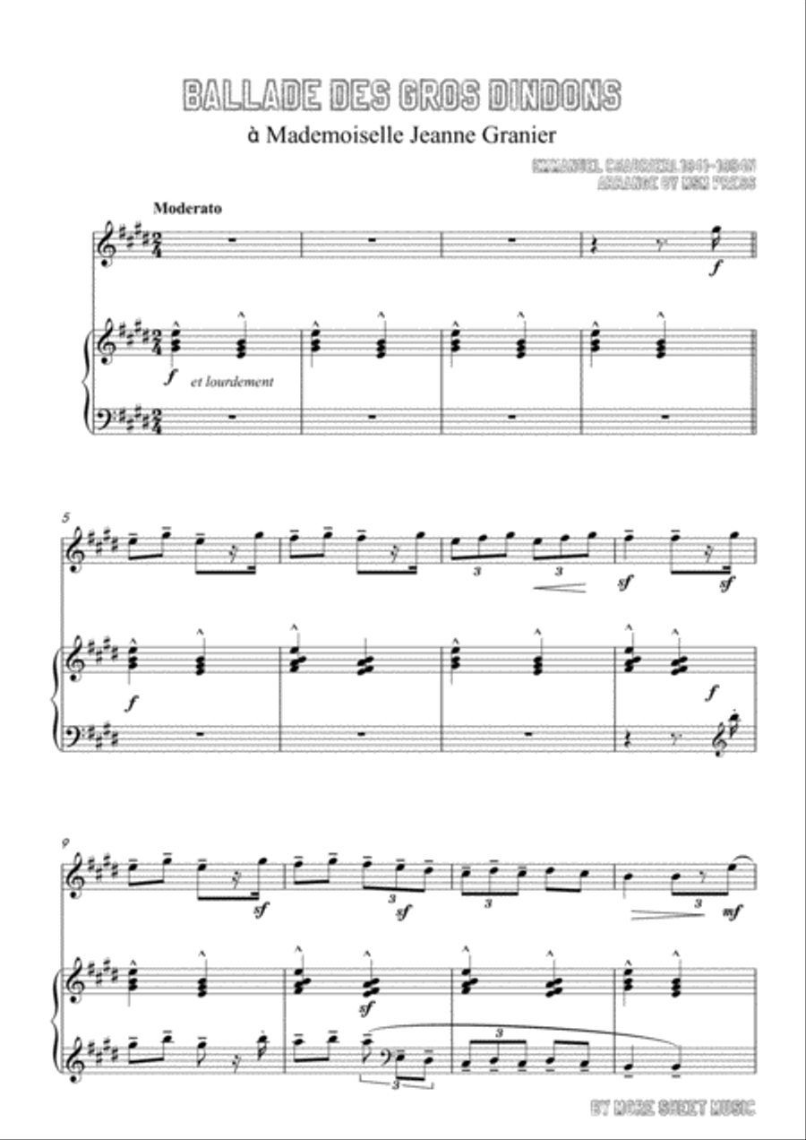 Chabrier-Ballade des gros dindons,for Violin and Piano Voice scores gallery preview page 3