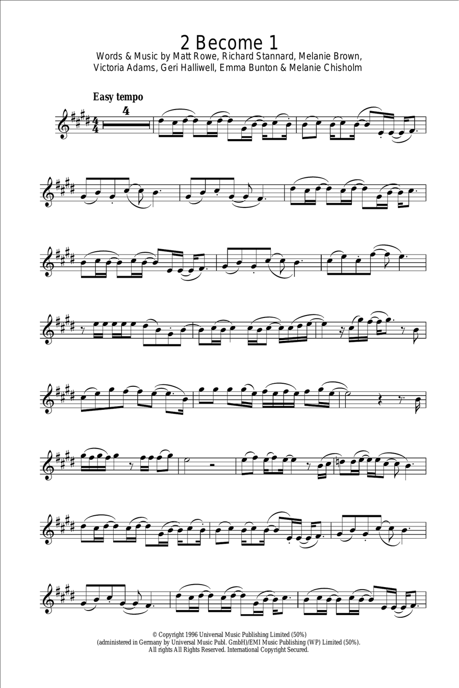 2 Become 1 Alto Saxophone scores gallery preview page 1