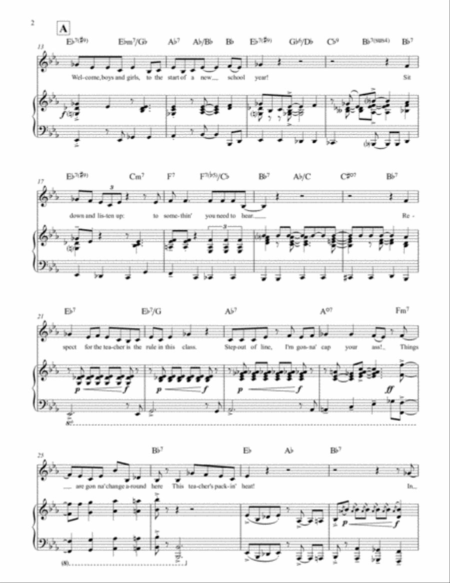 Teacher's Packin' Heat (Key: E-flat major) Voice scores gallery preview page 2