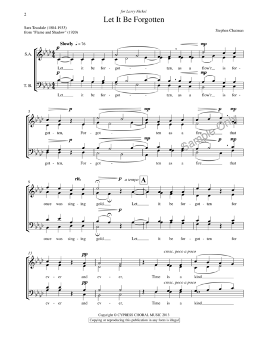Let It Be Forgotten 4-Part scores gallery preview page 2