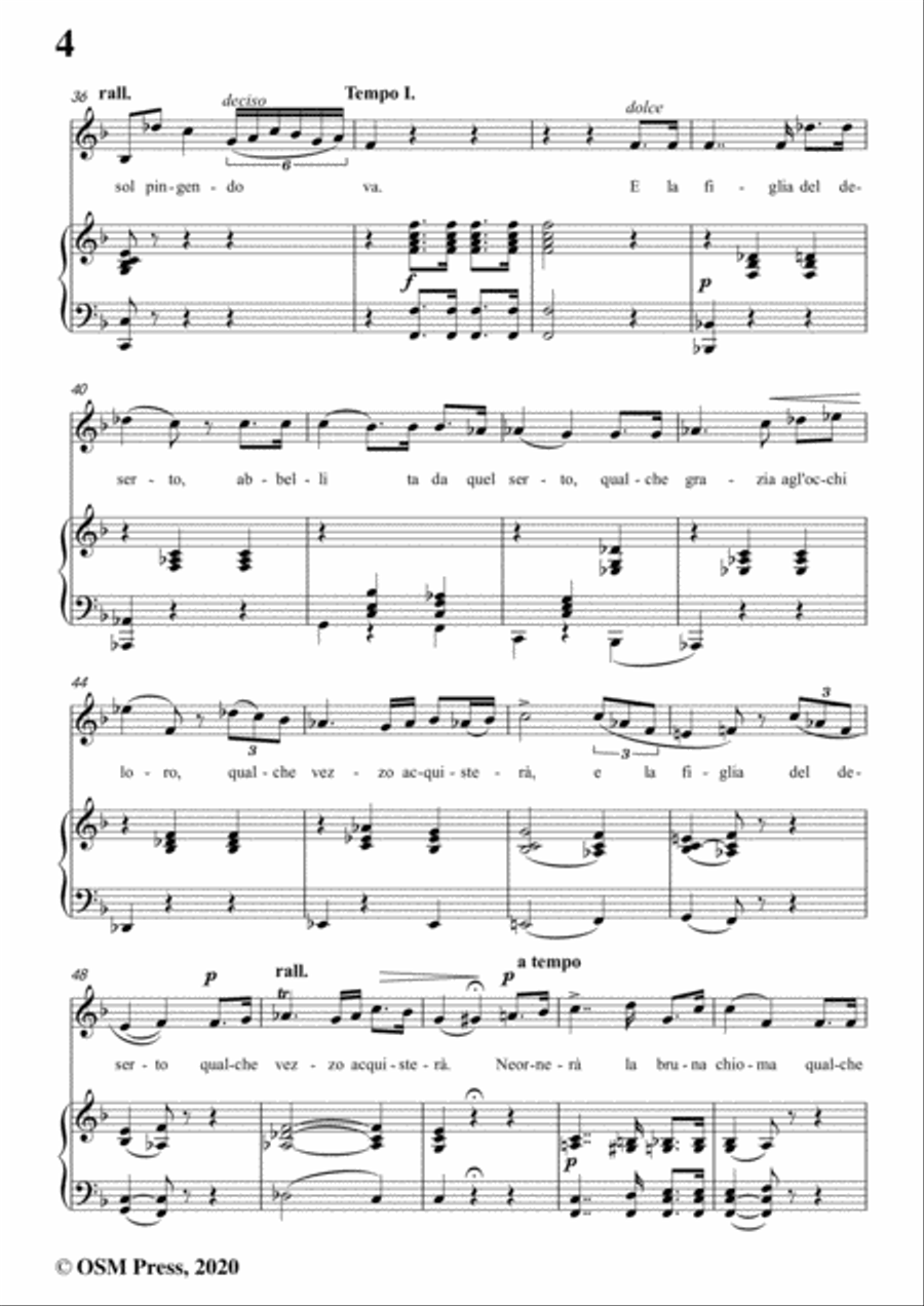Donizetti-Ne ornera la bruna chioma,in F Major,for Voice and Piano Voice Solo scores gallery preview page 6
