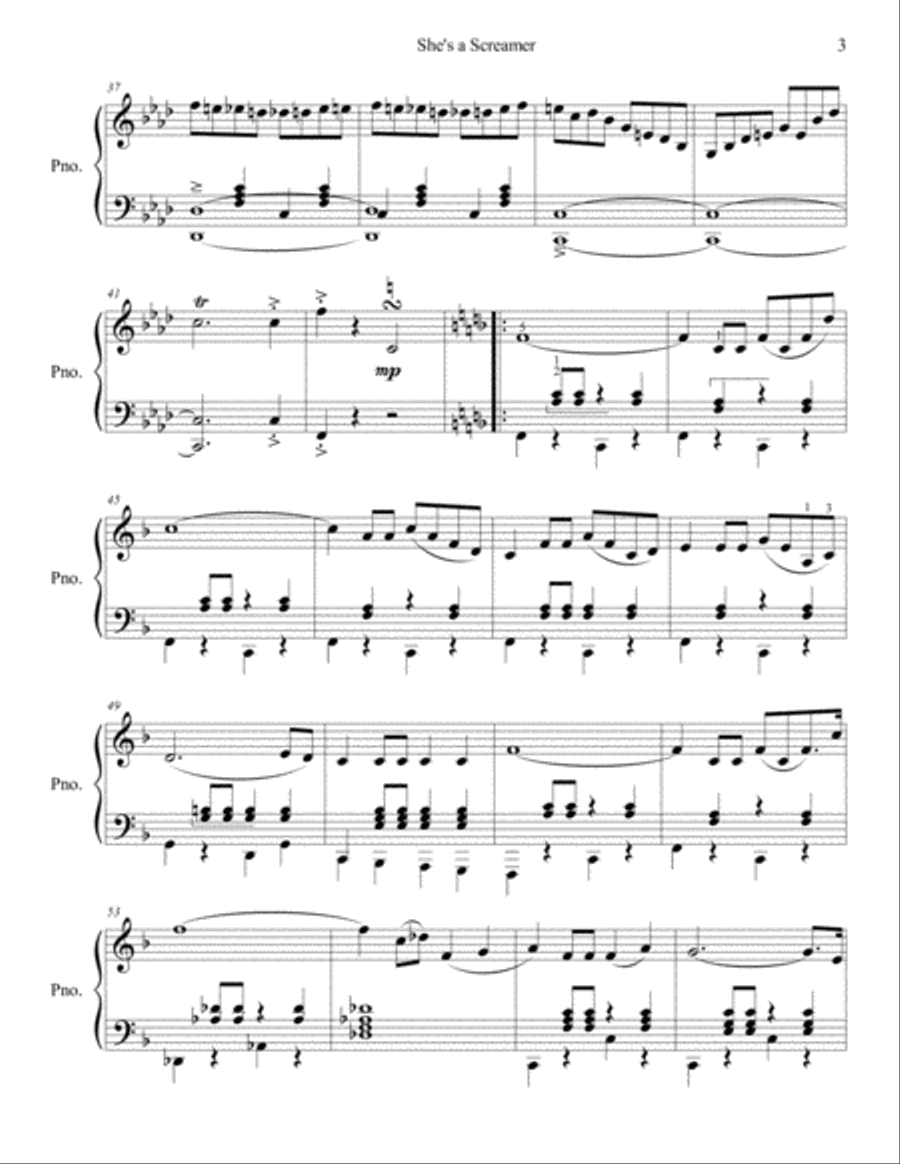 She's a Screamer Piano Solo scores gallery preview page 3