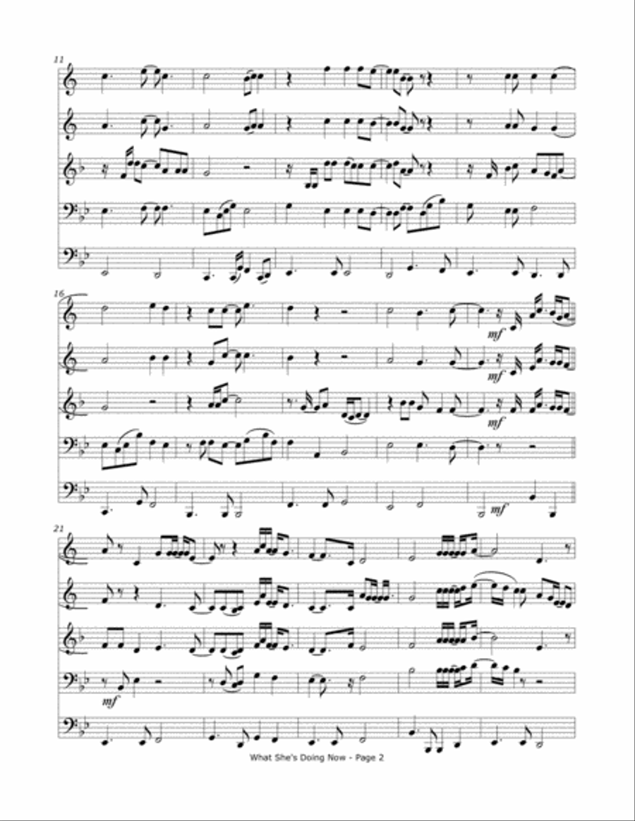 What She's Doing Now Brass Ensemble scores gallery preview page 3