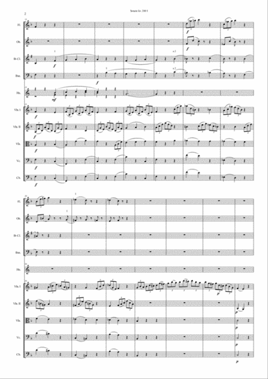 Mozart Sonata kv. 280 for Orchestra Chamber Orchestra scores gallery preview page 4