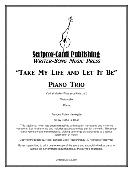 Take My Life and Let It Be for Piano Trio image number null