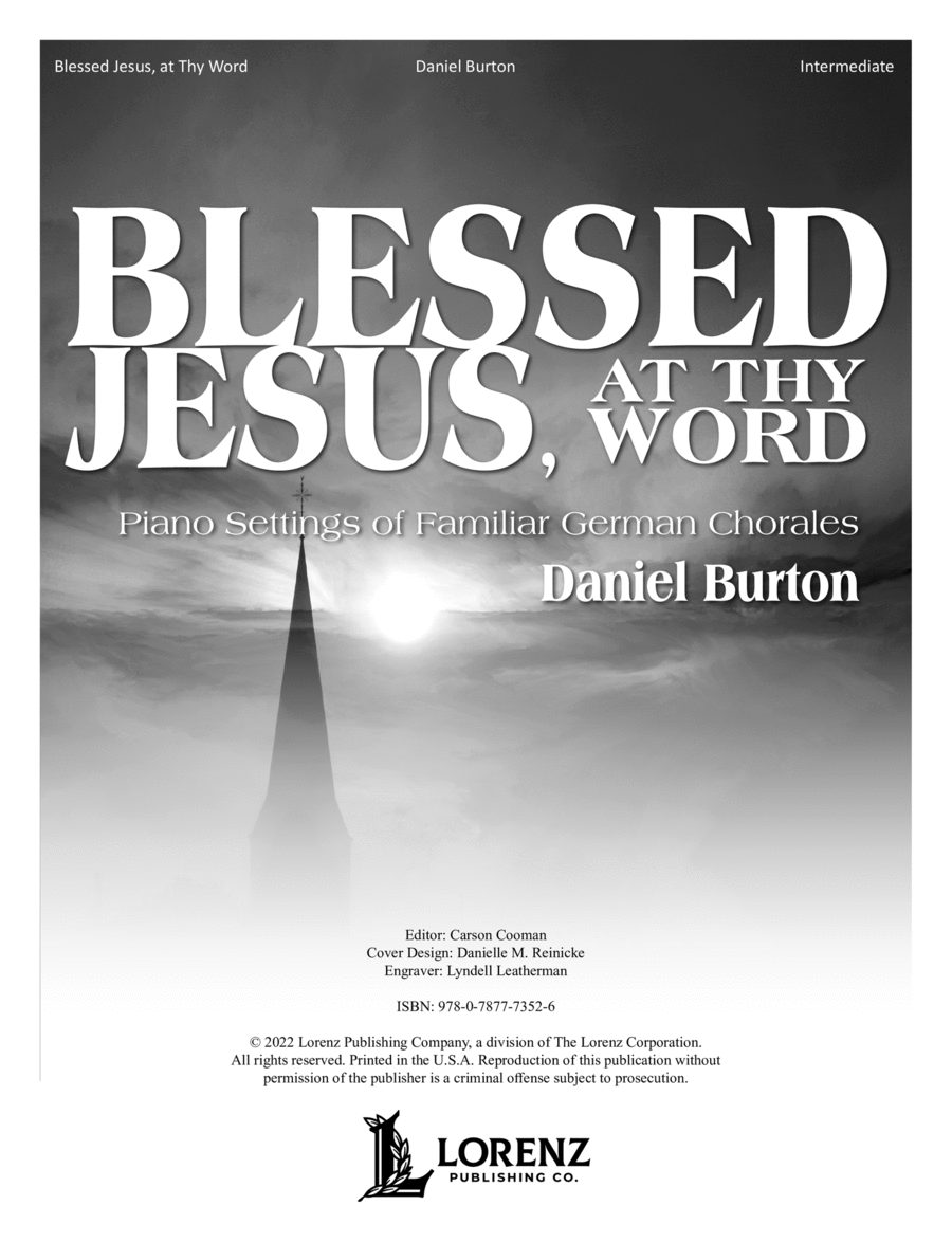 Blessed Jesus, At Thy Word Piano Solo scores gallery preview page 1