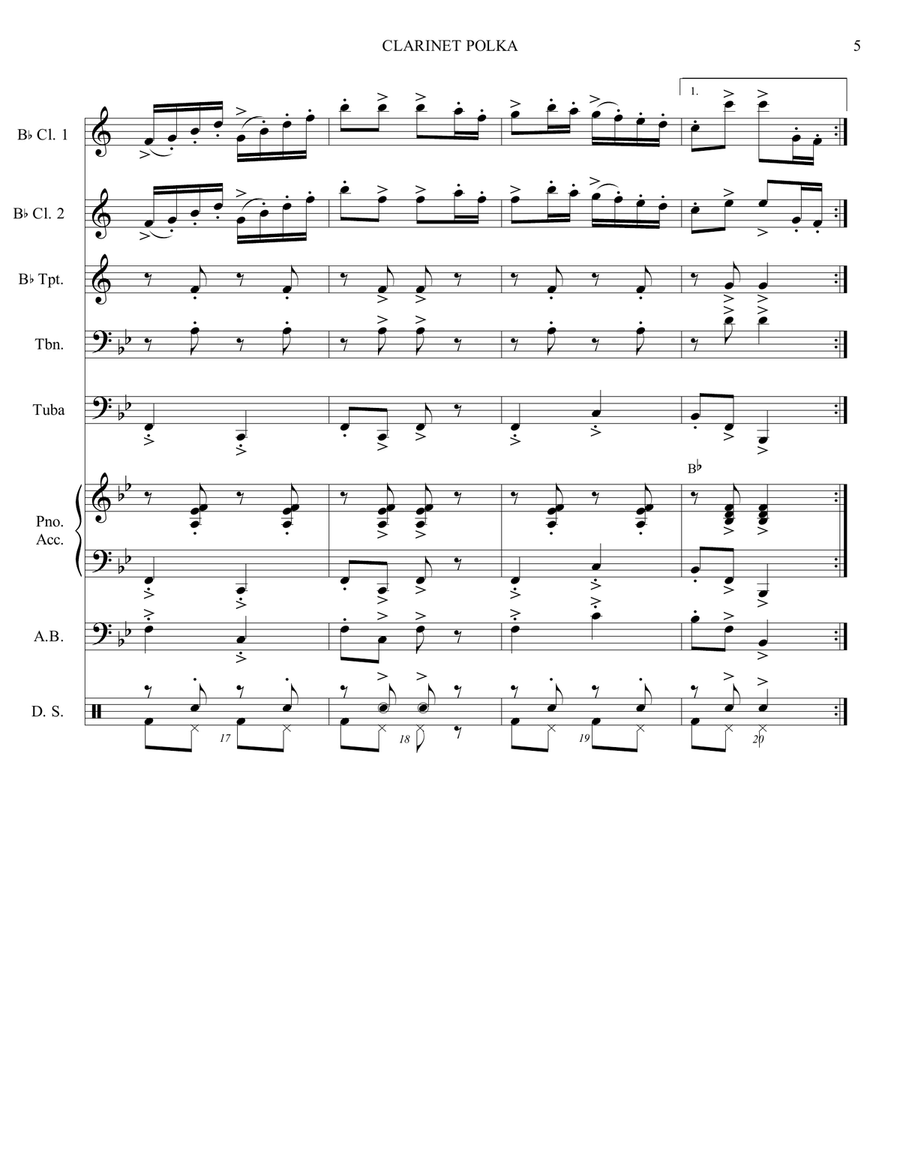 CLARINET POLKA - GERMAN BAND - OKTOBERFEST CLARINET POLKA - GERMAN BAND - OKTOBERFEST Small Ensemble scores gallery preview page 5