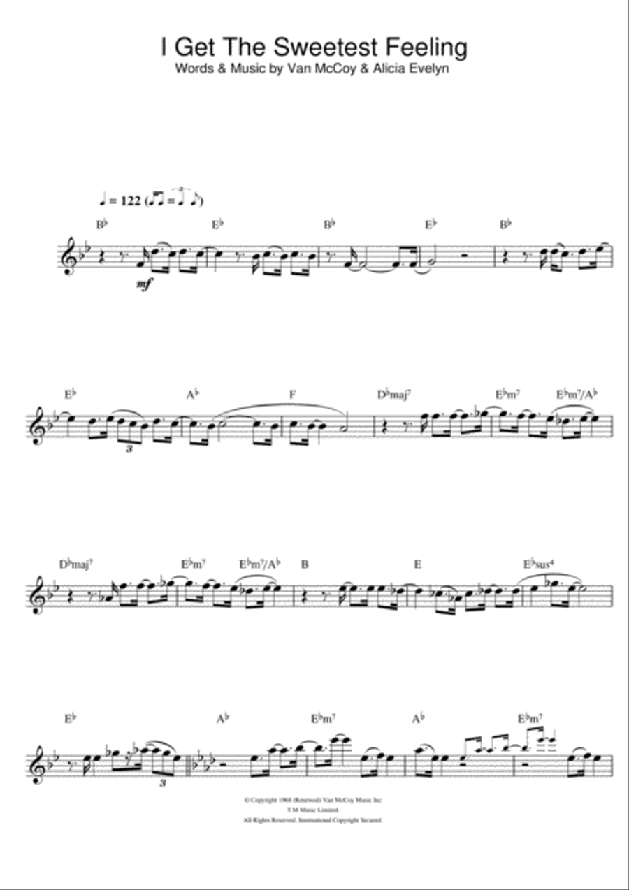 I Get The Sweetest Feeling Flute Solo scores gallery preview page 1