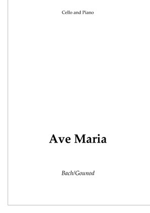 Ave Maria (Bach/Gounod) - cello and piano